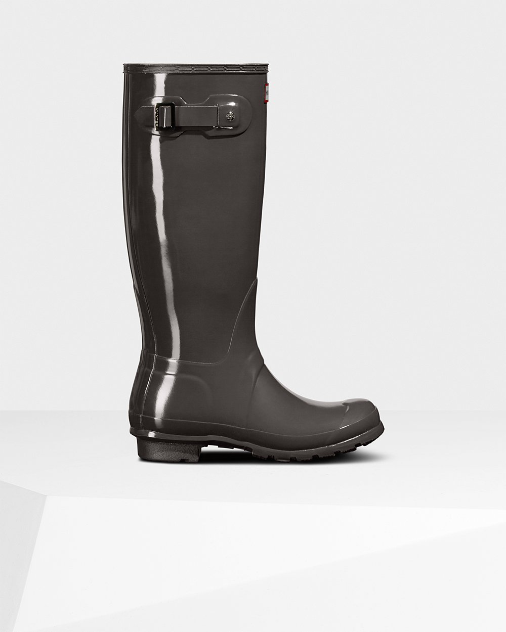 Hunter Original Gloss Tall Rain Boots - Buy Online Womens Grey - ZXVNKA593